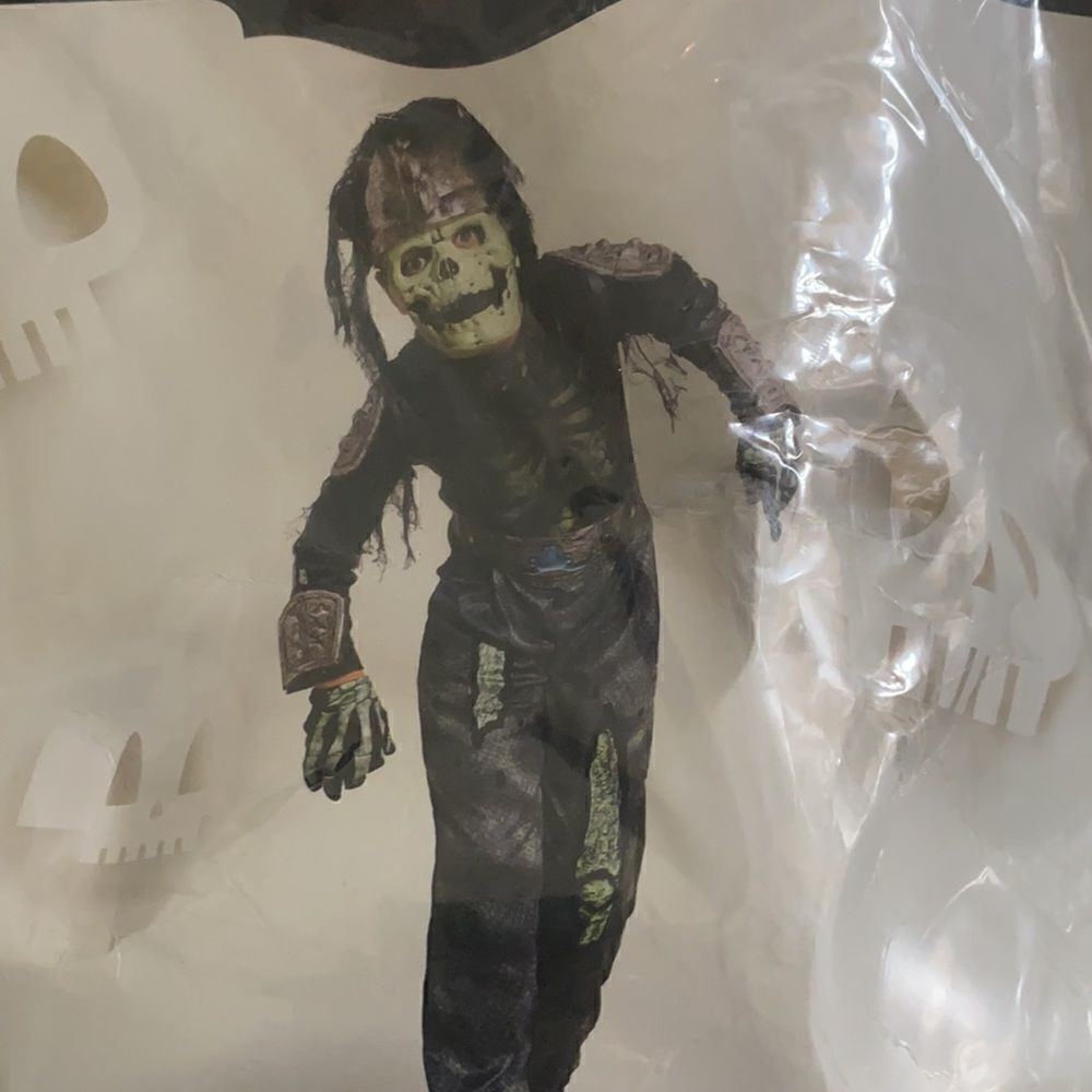 Kids Skeleton Warrior Halloween Costume Size L (12-14) NWT *Read Description